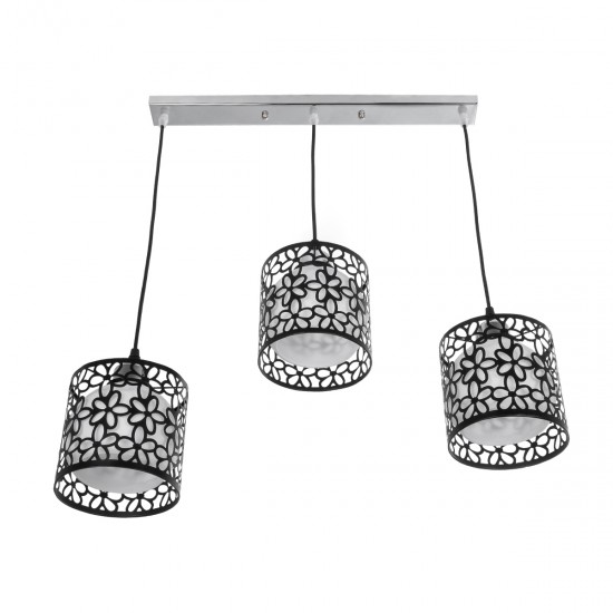 GLOBOSTAR® RAINELDA 01247 Μοντέρνο Κρεμαστό Φωτιστικό Οροφής με Ντουί 3 x E27 AC 220-240V IP20 - Μαύρο & Λευκό - Μ60 x Π15 x Υ19cm GLOBOSTAR® RAINELDA 01247 Μοντέρνο Κρεμαστό Φωτιστικό Οροφής με Ντουί 3 x E27 AC 220-240V IP20 - Μαύρο & Λευκό - Μ60 x Π15 x Υ19cm