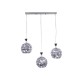 GLOBOSTAR® BOUQUET 01249 Μοντέρνο Κρεμαστό Φωτιστικό Οροφής με Ντουί 3 x E27 AC 220-240V IP20 - Ασημί & Μωβ - Μ66 x Π18 x Υ24cm GLOBOSTAR® BOUQUET 01249 Μοντέρνο Κρεμαστό Φωτιστικό Οροφής με Ντουί 3 x E27 AC 220-240V IP20 - Ασημί & Μωβ - Μ66 x Π18 x Υ24cm