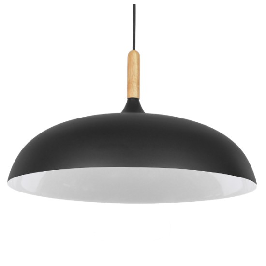 GLOBOSTAR® VALLETE 01258 Μοντέρνο Κρεμαστό Φωτιστικό Οροφής με Ντουί 1 x E27 AC 220-240V IP20 - Μαύρο & Μπεζ - Μ45 x Π45 x Υ27cm