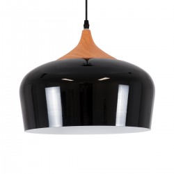 GLOBOSTAR® VILI 01261 Μοντέρνο Κρεμαστό Φωτιστικό Οροφής με Ντουί 1 x E27 AC 220-240V IP20 - Μαύρο & Μπεζ - Μ35 x Π35 x Υ27cm