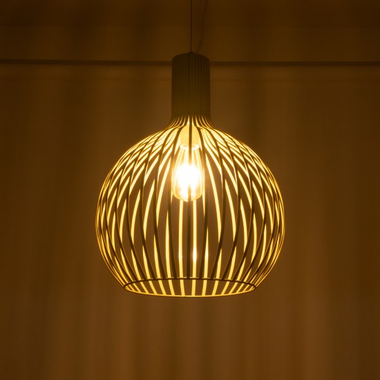 GLOBOSTAR® SCANDI 01267 Vintage Κρεμαστό Φωτιστικό Οροφής με Ντουί 1 x E27 AC 220-240V IP20 - Μπεζ - Μ38 x Π38 x Y50cm GLOBOSTAR® SCANDI 01267 Vintage Κρεμαστό Φωτιστικό Οροφής με Ντουί 1 x E27 AC 220-240V IP20 - Μπεζ - Μ38 x Π38 x Y50cm