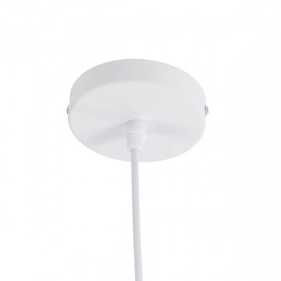 GLOBOSTAR® SEVILLE 01268 Μοντέρνο Κρεμαστό Φωτιστικό Οροφής με Ντουί 1 x E27 AC 220-240V IP20 - Λευκό & Χρυσό - Μ35 x Π35 x Υ35cm