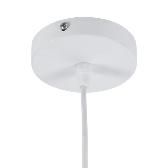 GLOBOSTAR® FELICITA 01277 Μοντέρνο Κρεμαστό Φωτιστικό Οροφής με Ντουί 1 x E27 AC 220-240V IP20 - Ασημί & Μπεζ - Μ30 x Π30 x Υ25cm GLOBOSTAR® FELICITA 01277 Μοντέρνο Κρεμαστό Φωτιστικό Οροφής με Ντουί 1 x E27 AC 220-240V IP20 - Ασημί & Μπεζ - Μ30 x Π30 x Υ25cm