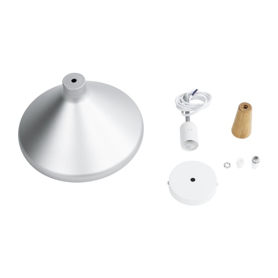 GLOBOSTAR® FELICITA 01277 Μοντέρνο Κρεμαστό Φωτιστικό Οροφής με Ντουί 1 x E27 AC 220-240V IP20 - Ασημί & Μπεζ - Μ30 x Π30 x Υ25cm GLOBOSTAR® FELICITA 01277 Μοντέρνο Κρεμαστό Φωτιστικό Οροφής με Ντουί 1 x E27 AC 220-240V IP20 - Ασημί & Μπεζ - Μ30 x Π30 x Υ25cm