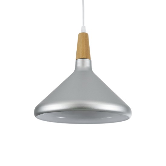 GLOBOSTAR® FELICITA 01277 Μοντέρνο Κρεμαστό Φωτιστικό Οροφής με Ντουί 1 x E27 AC 220-240V IP20 - Ασημί & Μπεζ - Μ30 x Π30 x Υ25cm GLOBOSTAR® FELICITA 01277 Μοντέρνο Κρεμαστό Φωτιστικό Οροφής με Ντουί 1 x E27 AC 220-240V IP20 - Ασημί & Μπεζ - Μ30 x Π30 x Υ25cm