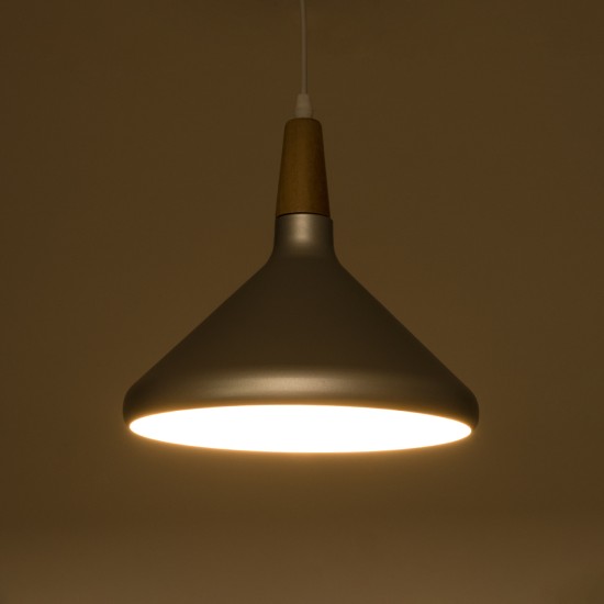 GLOBOSTAR® FELICITA 01277 Μοντέρνο Κρεμαστό Φωτιστικό Οροφής με Ντουί 1 x E27 AC 220-240V IP20 - Ασημί & Μπεζ - Μ30 x Π30 x Υ25cm GLOBOSTAR® FELICITA 01277 Μοντέρνο Κρεμαστό Φωτιστικό Οροφής με Ντουί 1 x E27 AC 220-240V IP20 - Ασημί & Μπεζ - Μ30 x Π30 x Υ25cm