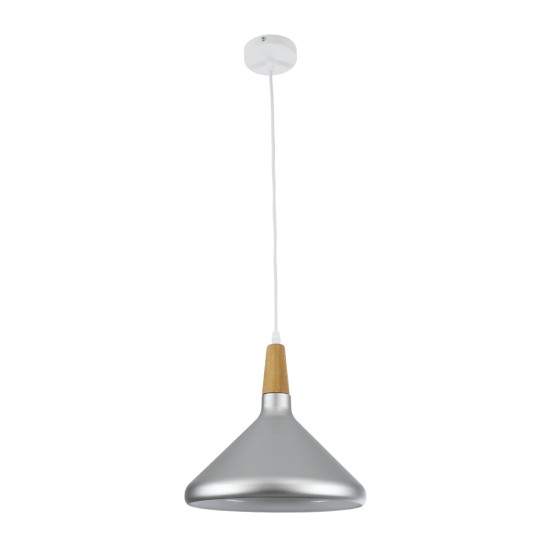 GLOBOSTAR® FELICITA 01277 Μοντέρνο Κρεμαστό Φωτιστικό Οροφής με Ντουί 1 x E27 AC 220-240V IP20 - Ασημί & Μπεζ - Μ30 x Π30 x Υ25cm GLOBOSTAR® FELICITA 01277 Μοντέρνο Κρεμαστό Φωτιστικό Οροφής με Ντουί 1 x E27 AC 220-240V IP20 - Ασημί & Μπεζ - Μ30 x Π30 x Υ25cm