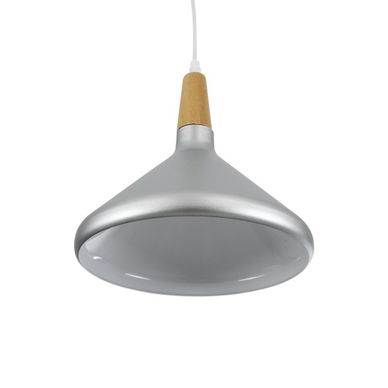 GLOBOSTAR® FELICITA 01277 Μοντέρνο Κρεμαστό Φωτιστικό Οροφής με Ντουί 1 x E27 AC 220-240V IP20 - Ασημί & Μπεζ - Μ30 x Π30 x Υ25cm GLOBOSTAR® FELICITA 01277 Μοντέρνο Κρεμαστό Φωτιστικό Οροφής με Ντουί 1 x E27 AC 220-240V IP20 - Ασημί & Μπεζ - Μ30 x Π30 x Υ25cm