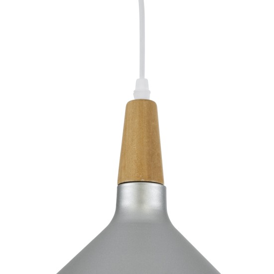 GLOBOSTAR® FELICITA 01277 Μοντέρνο Κρεμαστό Φωτιστικό Οροφής με Ντουί 1 x E27 AC 220-240V IP20 - Ασημί & Μπεζ - Μ30 x Π30 x Υ25cm GLOBOSTAR® FELICITA 01277 Μοντέρνο Κρεμαστό Φωτιστικό Οροφής με Ντουί 1 x E27 AC 220-240V IP20 - Ασημί & Μπεζ - Μ30 x Π30 x Υ25cm
