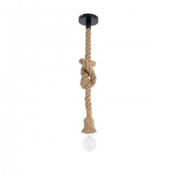 GLOBOSTAR® ROPE 01278 Boho Κρεμαστό Φωτιστικό Οροφής με Ντουί 1 x E27 AC 220-240V IP20 - Μπεζ - Μ10 x Π3.5 x Y100cm