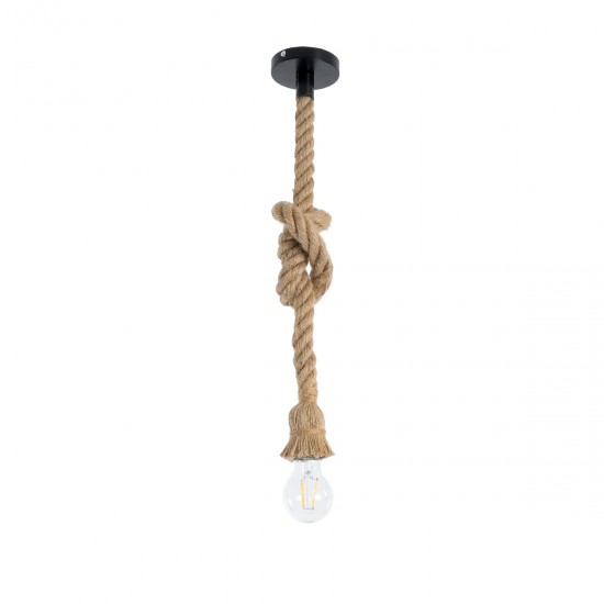 GLOBOSTAR® ROPE 01278 Boho Κρεμαστό Φωτιστικό Οροφής με Ντουί 1 x E27 AC 220-240V IP20 - Μπεζ - Μ10 x Π3.5 x Y100cm GLOBOSTAR® ROPE 01278 Boho Κρεμαστό Φωτιστικό Οροφής με Ντουί 1 x E27 AC 220-240V IP20 - Μπεζ - Μ10 x Π3.5 x Y100cm