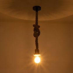 GLOBOSTAR® ROPE 01278 Boho Κρεμαστό Φωτιστικό Οροφής με Ντουί 1 x E27 AC 220-240V IP20 - Μπεζ - Μ10 x Π3.5 x Y100cm GLOBOSTAR® ROPE 01278 Boho Κρεμαστό Φωτιστικό Οροφής με Ντουί 1 x E27 AC 220-240V IP20 - Μπεζ - Μ10 x Π3.5 x Y100cm