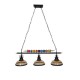 GLOBOSTAR® BILLIARD SERIES 01280 Vintage Κρεμαστό Φωτιστικό Οροφής με Ντουί 3 x E27 AC 220-240V IP20 - Μαύρο & Μελί - Μ96 x Π25 x Υ30cm