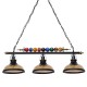 GLOBOSTAR® BILLIARD SERIES 01280 Vintage Κρεμαστό Φωτιστικό Οροφής με Ντουί 3 x E27 AC 220-240V IP20 - Μαύρο & Μελί - Μ96 x Π25 x Υ30cm