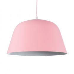 GLOBOSTAR® UPVALE 01284 Μοντέρνο Κρεμαστό Φωτιστικό Οροφής με Ντουί 1 x E27 AC 220-240V IP20 - Ροζ & Λευκό - Μ40 x Π40 x Υ24cm