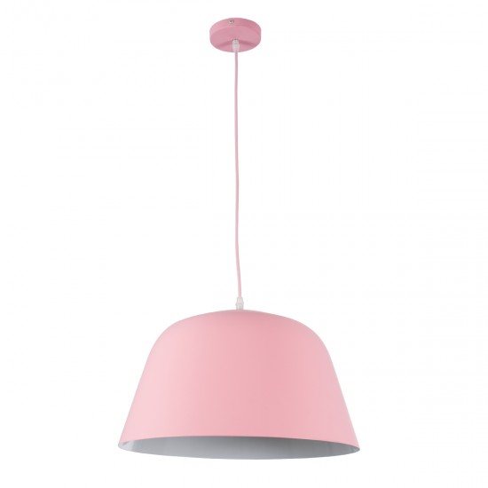 GLOBOSTAR® UPVALE 01284 Μοντέρνο Κρεμαστό Φωτιστικό Οροφής με Ντουί 1 x E27 AC 220-240V IP20 - Ροζ & Λευκό - Μ40 x Π40 x Υ24cm GLOBOSTAR® UPVALE 01284 Μοντέρνο Κρεμαστό Φωτιστικό Οροφής με Ντουί 1 x E27 AC 220-240V IP20 - Ροζ & Λευκό - Μ40 x Π40 x Υ24cm