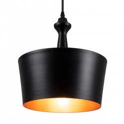 GLOBOSTAR® ROCKFORD 01287-A Μοντέρνο Κρεμαστό Φωτιστικό Οροφής με Ντουί 1 x E27 AC 220-240V IP20 - Μαύρο & Χρυσό - Μ30 x Π30 x Υ30cm