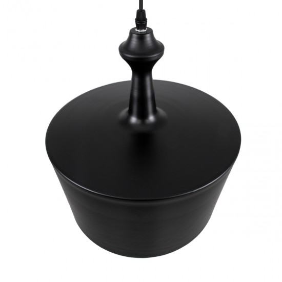 GLOBOSTAR® ROCKFORD 01287-A Μοντέρνο Κρεμαστό Φωτιστικό Οροφής με Ντουί 1 x E27 AC 220-240V IP20 - Μαύρο & Χρυσό - Μ30 x Π30 x Υ30cm