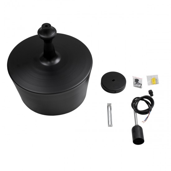GLOBOSTAR® ROCKFORD 01287-A Μοντέρνο Κρεμαστό Φωτιστικό Οροφής με Ντουί 1 x E27 AC 220-240V IP20 - Μαύρο & Χρυσό - Μ30 x Π30 x Υ30cm
