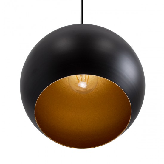 GLOBOSTAR® ROCKFORD 01287-B Μοντέρνο Κρεμαστό Φωτιστικό Οροφής με Ντουί 1 x E27 AC 220-240V IP20 - Μαύρο & Χρυσό - Μ24 x Π24 x Y27cm GLOBOSTAR® ROCKFORD 01287-B Μοντέρνο Κρεμαστό Φωτιστικό Οροφής με Ντουί 1 x E27 AC 220-240V IP20 - Μαύρο & Χρυσό - Μ24 x Π24 x Y27cm