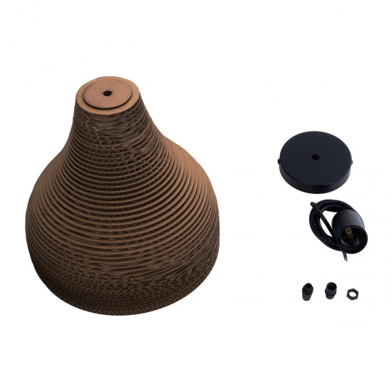 GLOBOSTAR® SANTORINI 01292 Boho Κρεμαστό Φωτιστικό Οροφής με Ντουί 1 x E27 AC 220-240V IP20 - Καφέ - Μ30 x Π30 x Y30cm