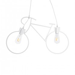 GLOBOSTAR® BIKE 01300 Vintage Κρεμαστό Φωτιστικό Οροφής με Ντουί 2 x E27 AC 220-240V IP20 - Λευκό - Μ67 x Π3.5 x Υ41cm