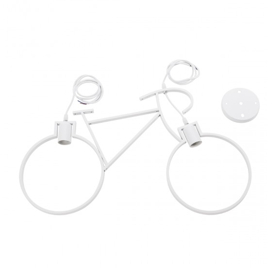 GLOBOSTAR® BIKE 01300 Vintage Κρεμαστό Φωτιστικό Οροφής με Ντουί 2 x E27 AC 220-240V IP20 - Λευκό - Μ67 x Π3.5 x Υ41cm GLOBOSTAR® BIKE 01300 Vintage Κρεμαστό Φωτιστικό Οροφής με Ντουί 2 x E27 AC 220-240V IP20 - Λευκό - Μ67 x Π3.5 x Υ41cm