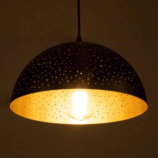 GLOBOSTAR® SOLANA 01301 Μοντέρνο Κρεμαστό Φωτιστικό Οροφής με Ντουί 1 x E27 AC 220-240V IP20 - Μαύρο & Χρυσό - Μ30 x Π30 x Υ15cm GLOBOSTAR® SOLANA 01301 Μοντέρνο Κρεμαστό Φωτιστικό Οροφής με Ντουί 1 x E27 AC 220-240V IP20 - Μαύρο & Χρυσό - Μ30 x Π30 x Υ15cm