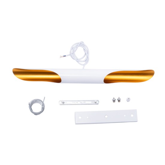 GLOBOSTAR® ESTERINA 01305 Μοντέρνο Κρεμαστό Φωτιστικό Οροφής με Ντουί 2 x E27 AC 220-240V IP20 - Λευκό & Χρυσό - Μ60 x Π6 x Υ6cm GLOBOSTAR® ESTERINA 01305 Μοντέρνο Κρεμαστό Φωτιστικό Οροφής με Ντουί 2 x E27 AC 220-240V IP20 - Λευκό & Χρυσό - Μ60 x Π6 x Υ6cm