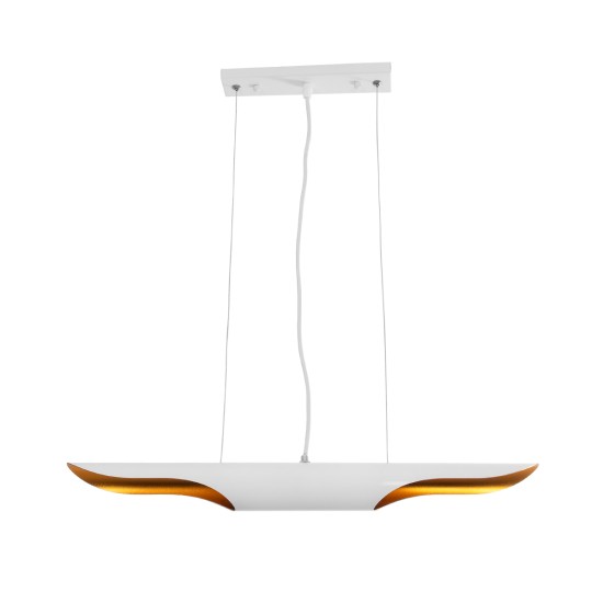GLOBOSTAR® ESTERINA 01305 Μοντέρνο Κρεμαστό Φωτιστικό Οροφής με Ντουί 2 x E27 AC 220-240V IP20 - Λευκό & Χρυσό - Μ60 x Π6 x Υ6cm GLOBOSTAR® ESTERINA 01305 Μοντέρνο Κρεμαστό Φωτιστικό Οροφής με Ντουί 2 x E27 AC 220-240V IP20 - Λευκό & Χρυσό - Μ60 x Π6 x Υ6cm