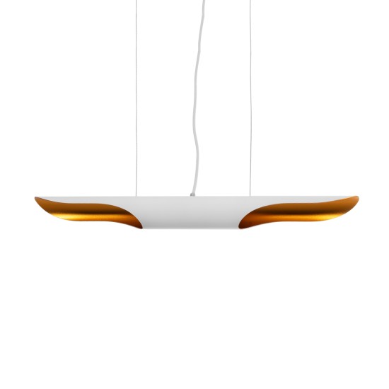 GLOBOSTAR® ESTERINA 01305 Μοντέρνο Κρεμαστό Φωτιστικό Οροφής με Ντουί 2 x E27 AC 220-240V IP20 - Λευκό & Χρυσό - Μ60 x Π6 x Υ6cm GLOBOSTAR® ESTERINA 01305 Μοντέρνο Κρεμαστό Φωτιστικό Οροφής με Ντουί 2 x E27 AC 220-240V IP20 - Λευκό & Χρυσό - Μ60 x Π6 x Υ6cm