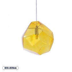 GLOBOSTAR® RINA 01308 Μοντέρνο Κρεμαστό Φωτιστικό Οροφής με Ντουί 1 x G9 AC 220-240V IP20 - Κίτρινο - Μ20 x Π20 x Υ20cm