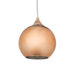 GLOBOSTAR® CANDELA 01309 Μοντέρνο Κρεμαστό Φωτιστικό Οροφής με Ντουί 1 x E27 AC 220-240V IP20 - Χάλκινο - Μ15 x Π15 x Υ13cm
