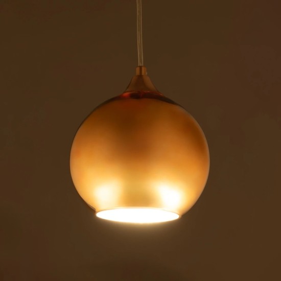 GLOBOSTAR® CANDELA 01309 Μοντέρνο Κρεμαστό Φωτιστικό Οροφής με Ντουί 1 x E27 AC 220-240V IP20 - Χάλκινο - Μ15 x Π15 x Υ13cm GLOBOSTAR® CANDELA 01309 Μοντέρνο Κρεμαστό Φωτιστικό Οροφής με Ντουί 1 x E27 AC 220-240V IP20 - Χάλκινο - Μ15 x Π15 x Υ13cm