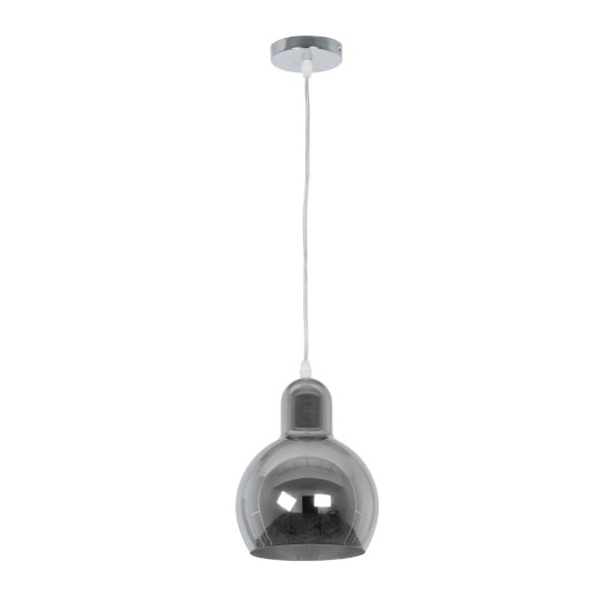 GLOBOSTAR® BOSSANOVA 01313 Μοντέρνο Κρεμαστό Φωτιστικό Οροφής με Ντουί 1 x E27 AC 220-240V IP20 - Γκρι - Μ18 x Π18 x Υ23cm