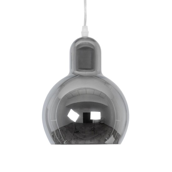 GLOBOSTAR® BOSSANOVA 01313 Μοντέρνο Κρεμαστό Φωτιστικό Οροφής με Ντουί 1 x E27 AC 220-240V IP20 - Γκρι - Μ18 x Π18 x Υ23cm