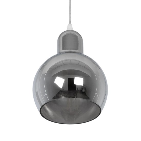 GLOBOSTAR® BOSSANOVA 01313 Μοντέρνο Κρεμαστό Φωτιστικό Οροφής με Ντουί 1 x E27 AC 220-240V IP20 - Γκρι - Μ18 x Π18 x Υ23cm