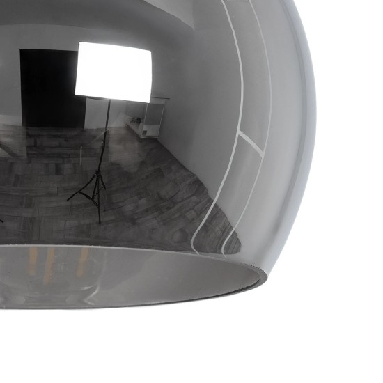 GLOBOSTAR® BOSSANOVA 01313 Μοντέρνο Κρεμαστό Φωτιστικό Οροφής με Ντουί 1 x E27 AC 220-240V IP20 - Γκρι - Μ18 x Π18 x Υ23cm