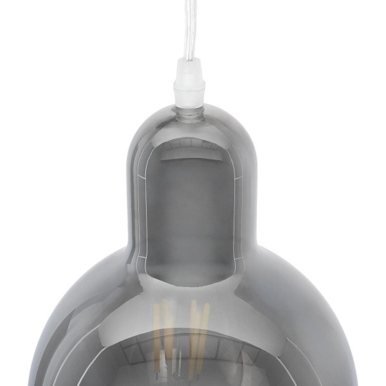 GLOBOSTAR® BOSSANOVA 01313 Μοντέρνο Κρεμαστό Φωτιστικό Οροφής με Ντουί 1 x E27 AC 220-240V IP20 - Γκρι - Μ18 x Π18 x Υ23cm