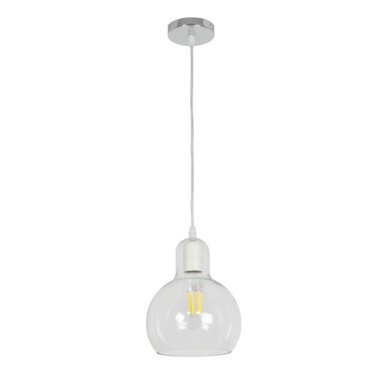 GLOBOSTAR® LUCREZIA 01314 Μοντέρνο Κρεμαστό Φωτιστικό Οροφής με Ντουί 1 x E27 AC 220-240V IP20 - Διάφανο - Μ18 x Π18 x Υ24cm