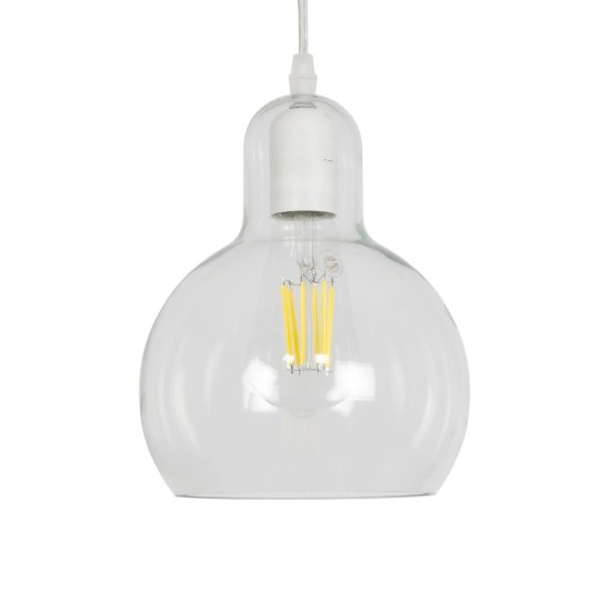 GLOBOSTAR® LUCREZIA 01314 Μοντέρνο Κρεμαστό Φωτιστικό Οροφής με Ντουί 1 x E27 AC 220-240V IP20 - Διάφανο - Μ18 x Π18 x Υ24cm