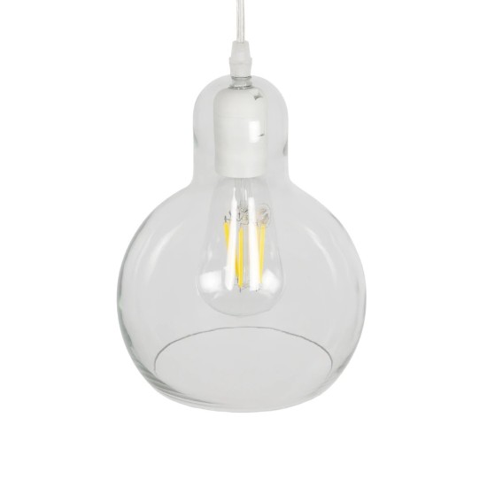 GLOBOSTAR® LUCREZIA 01314 Μοντέρνο Κρεμαστό Φωτιστικό Οροφής με Ντουί 1 x E27 AC 220-240V IP20 - Διάφανο - Μ18 x Π18 x Υ24cm