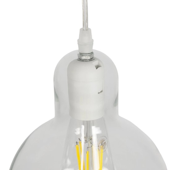 GLOBOSTAR® LUCREZIA 01314 Μοντέρνο Κρεμαστό Φωτιστικό Οροφής με Ντουί 1 x E27 AC 220-240V IP20 - Διάφανο - Μ18 x Π18 x Υ24cm