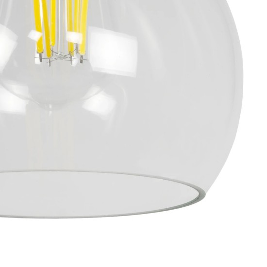 GLOBOSTAR® LUCREZIA 01314 Μοντέρνο Κρεμαστό Φωτιστικό Οροφής με Ντουί 1 x E27 AC 220-240V IP20 - Διάφανο - Μ18 x Π18 x Υ24cm