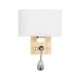 GLOBOSTAR® ELEGANT 01316 Μοντέρνο Φωτιστικό Τοίχου - Απλίκα Ξενοδοχείου Reading Light με Ντουί 1 x E27 LED 3W 360lm 36° AC 220-240V IP20 Θερμό Λευκό 2700K - Bridgelux COB Chip - Λευκό & Μπεζ - Μ15 x Π20 x Υ22.5cm - 2 Χρόνια Εγγύηση