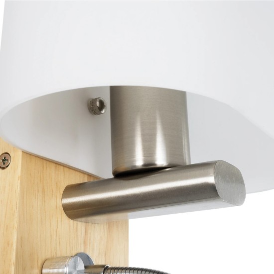 GLOBOSTAR® ELEGANT 01316 Μοντέρνο Φωτιστικό Τοίχου - Απλίκα Ξενοδοχείου Reading Light με Ντουί 1 x E27 LED 3W 360lm 36° AC 220-240V IP20 Θερμό Λευκό 2700K - Bridgelux COB Chip - Λευκό & Μπεζ - Μ15 x Π20 x Υ22.5cm - 2 Χρόνια Εγγύηση