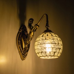 GLOBOSTAR® MERMAID 01317 Vintage Φωτιστικό Τοίχου - Απλίκα με Ντουί 1 x E27 AC 220-240V IP20 - Χρυσό - Μ16 x Π30 x Υ27cm GLOBOSTAR® MERMAID 01317 Vintage Φωτιστικό Τοίχου - Απλίκα με Ντουί 1 x E27 AC 220-240V IP20 - Χρυσό - Μ16 x Π30 x Υ27cm