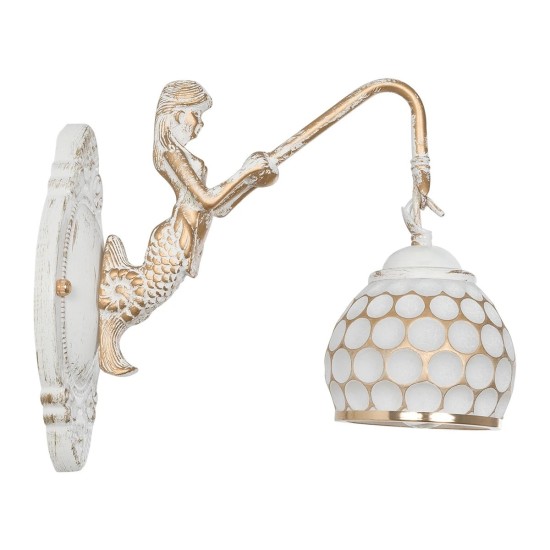 GLOBOSTAR® MERMAID 01317 Vintage Φωτιστικό Τοίχου - Απλίκα με Ντουί 1 x E27 AC 220-240V IP20 - Χρυσό - Μ16 x Π30 x Υ27cm