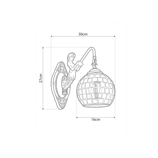 GLOBOSTAR® MERMAID 01317 Vintage Φωτιστικό Τοίχου - Απλίκα με Ντουί 1 x E27 AC 220-240V IP20 - Χρυσό & Λευκό - Μ16 x Π30 x Υ27cm GLOBOSTAR® MERMAID 01317 Vintage Φωτιστικό Τοίχου - Απλίκα με Ντουί 1 x E27 AC 220-240V IP20 - Χρυσό & Λευκό - Μ16 x Π30 x Υ27cm