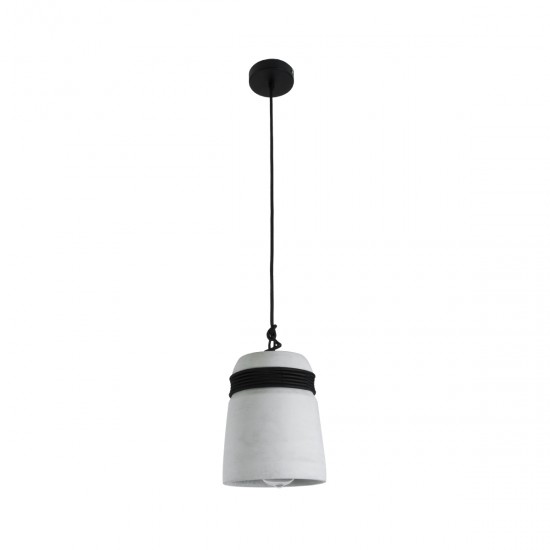 GLOBOSTAR® TRIBECA 01320 Μοντέρνο Κρεμαστό Φωτιστικό Οροφής με Ντουί 1 x E27 AC 220-240V IP20 - Γκρι & Μαύρο - Μ20 x Π20 x Υ26cm